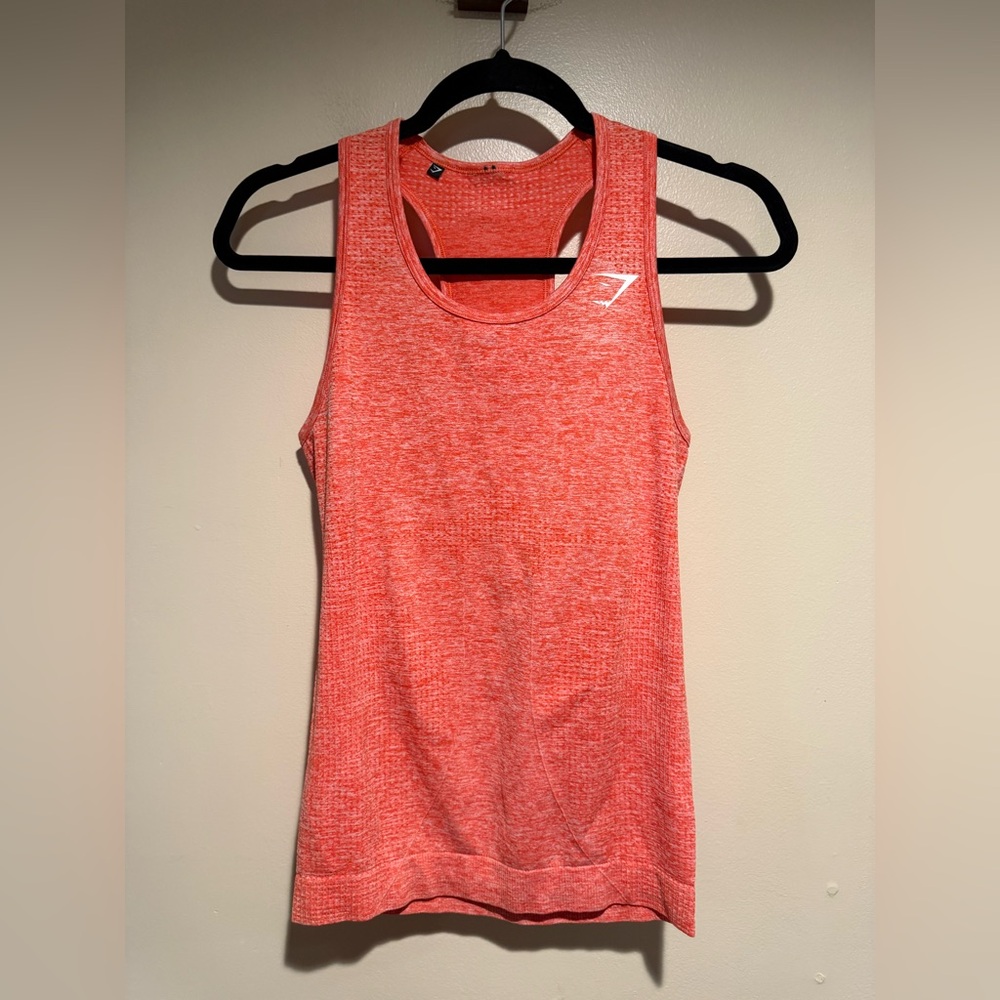 Gymshark Vital Seamless Orange Heathered Tank Top